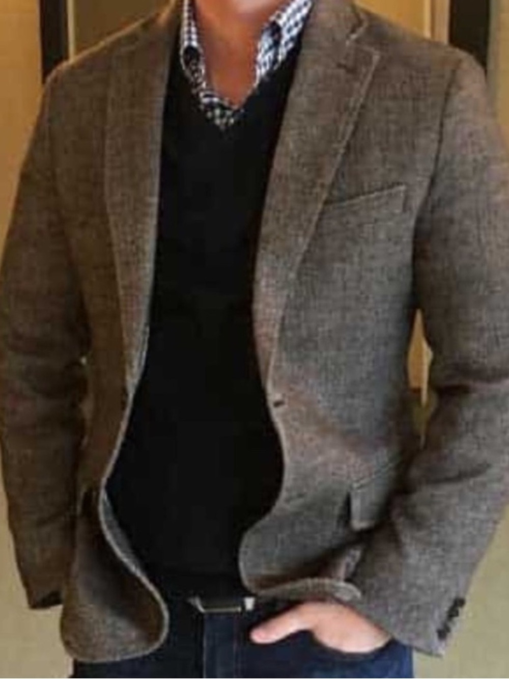 Woodmere Brown Wool Tweed Sport Coat Blazer